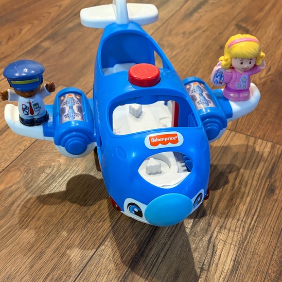 Fisher-Price Other - Fisher-Price Little People Blue and White Airplane with 2 Figures. Works.